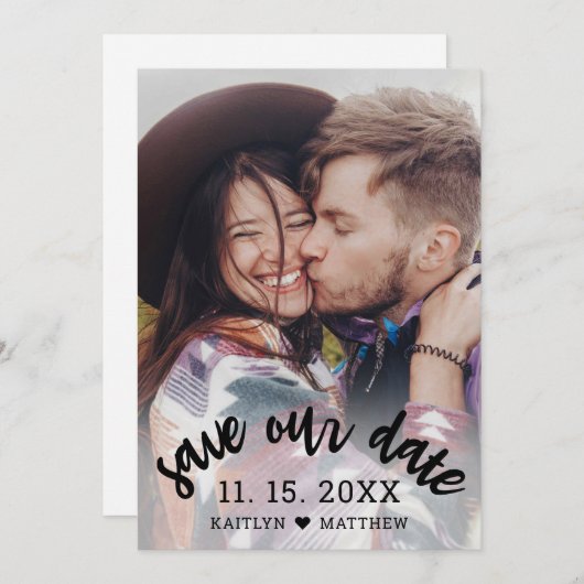 Foto für Termine Moderne Skripthochzeit gerettet Save The Date (Vorne/Hinten)