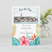 Foto für tropische Blume Save The Date (Stehend Vorderseite)