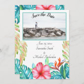 Foto für tropische Blume Save The Date (Vorne/Hinten)
