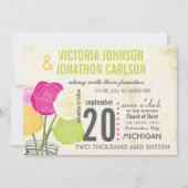 Foto für Typografie in rosa und grüner Rose auf de Einladung (Vorderseite)