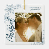 Foto für Verheiratete Schneeflocken Keramikornament (Rückseite)