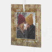 Foto für verheiratete Schneeflocken Ornament Aus Glas (Vorderseite links)