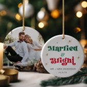 Foto für verheiratete und helle Weihnachtsschmuck  Ornament
