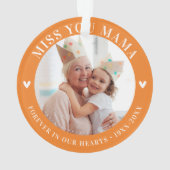 Foto für verlorenes Memorial Keepake Modern Ornament (Rückseite)