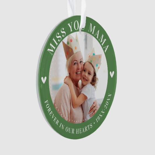 Foto für verlorenes Memorial Keepake Modern Ornament (Vorderseite)