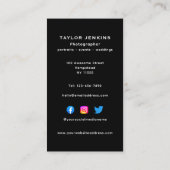 Foto für vertikale Fotografie Visitenkarte (Rückseite)