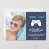 Foto für Videospiel-Kindergeburtstag Dankeskarte (Vorderseite)