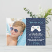 Foto für Videospiel-Kindergeburtstag Dankeskarte (Stehend Vorderseite)