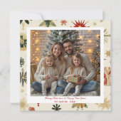 Foto für Vintage Goldschneeflocken Feiertagskarte (Vorderseite)