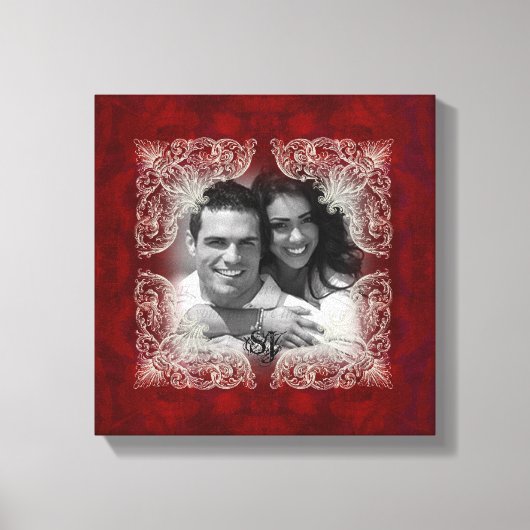 Foto für Vintage Rote Rose Leinwanddruck (Vorderseite)