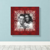 Foto für Vintage Rote Rose Leinwanddruck (Insitu (Holzboden))