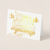 Foto für Vintage Weihnachtsfahrten Folienkarte (Vorderseite)