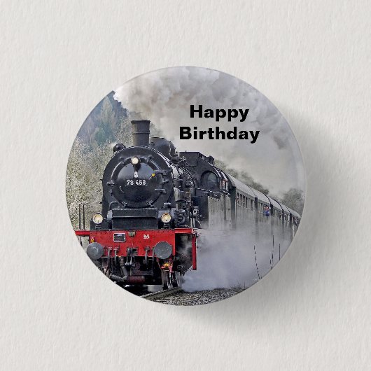 Foto für Vintage Zugdampflokomotive Button (Vorderseite)