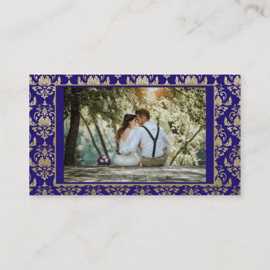 Foto für Violet- und Goldmuster-Hochzeiten RSVP QR Begleitkarte (Rückseite)