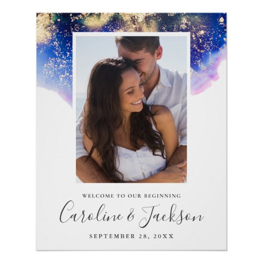 Foto für Wasserfarben - Begrüßungszeichen Poster (Vorderseite)