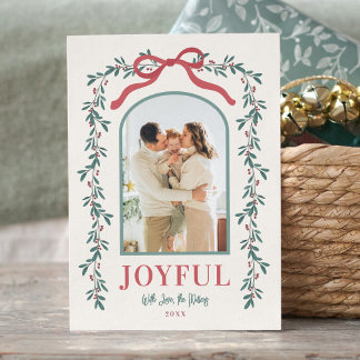 Foto für Wasserfarben Bow Custom Sentiment Feiertagskarte