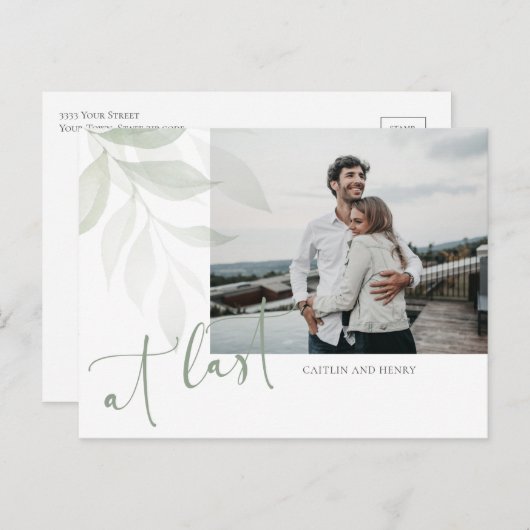 Foto für Wasserfarben Hochzeit Sichern Sie das Dat Postkarte (Vorne/Hinten)