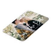 Foto für Weißbuchstaben Save the Date Magnet (Linke Seite)