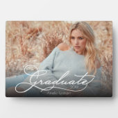 Foto für White Script-Abschluss Fotoplatte (Vorderseite)