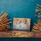 Foto für White Script-Abschluss Fotoplatte (Seite)