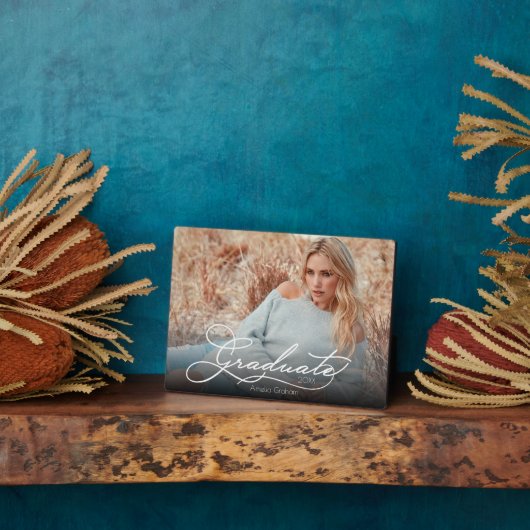 Foto für White Script-Abschluss Fotoplatte (Seite)