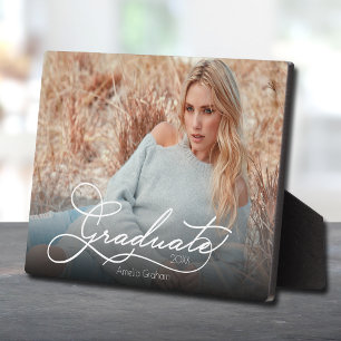 Foto für White Script-Abschluss Fotoplatte