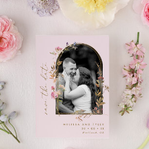Foto für Wildblumen mit Blush und Gold Arch Save The Date