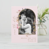 Foto für Wildblumen mit Blush und Gold Arch Save The Date (Stehend Vorderseite)