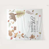 Foto für Woodland Animals Baby Dusche Stand Hinter Wandteppich (Vorderseite (Horizontal))