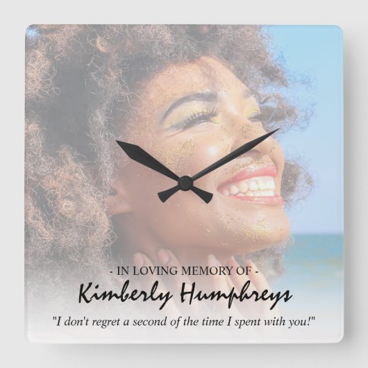 Foto für zeitgemäße Gedächtnisangebote Quadratische Wanduhr (Vorderseite)