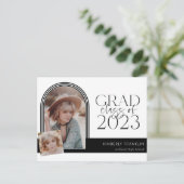 Foto für zeitgenössische Chic-Abschluss Ankündigungspostkarte (Stehend Vorderseite)