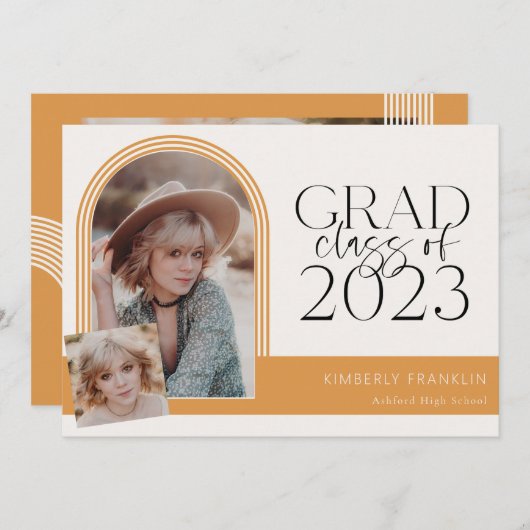 Foto für zeitgenössische Chic-Abschluss Einladung (Vorne/Hinten)