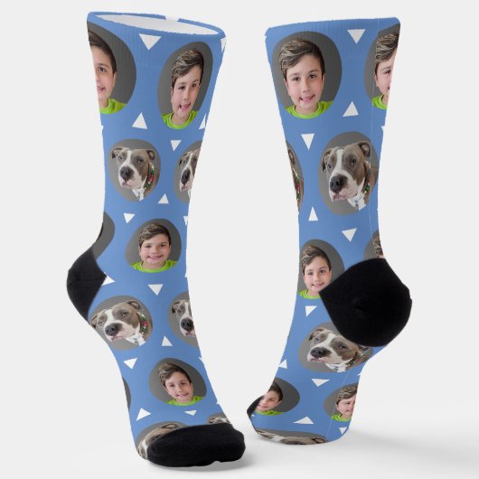 Foto für zwei Fotos Kind oder Haustier Socken (Gewinkelt)