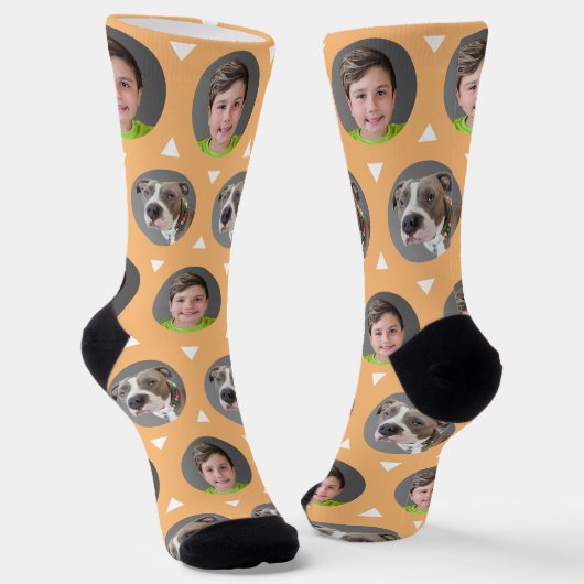Foto für zwei Fotos Kind oder Haustier Socken (Gewinkelt)