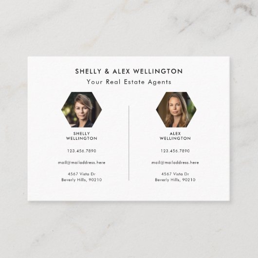 Foto für zwei Personen mit benutzerdefiniertem QR- Visitenkarte (Vorderseite)