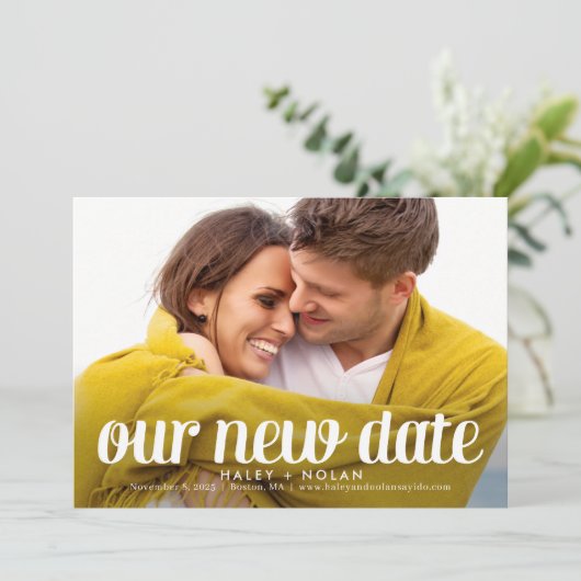 Foto "Furchtlose Liebe" ändert die Datumskarte Dankeskarte (Stehend Vorderseite)