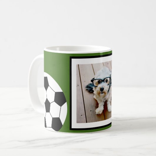 Foto Fußball hinzufügen - Farbe bearbeiten Kaffeetasse (Vorderseite Links)