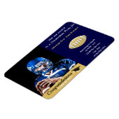 Foto Fußball Spieler Graduierungsparty blau Magnet (Linke Seite)