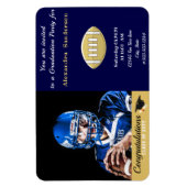 Foto Fußball Spieler Graduierungsparty blau Magnet (Vertikal)
