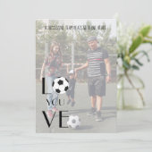 Foto Fußball Valentine Moderner Spaß Feiertagskarte (Stehend Vorderseite)