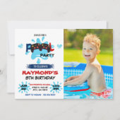 Foto Gamer Pool Party Geburtstag Einladung (Vorderseite)