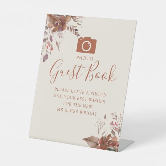 Foto Gästebuch Herbstliche Hochzeit im Herbst Sockelschild (Vorderseite)