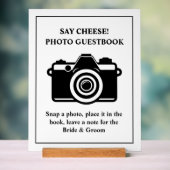 Foto Gästebuch Hochzeit Akryllisches Zeichen Acrylschild (Neutral)