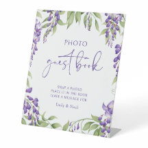 Foto Gästebuch Lila Schriftzeichen Hochzeit