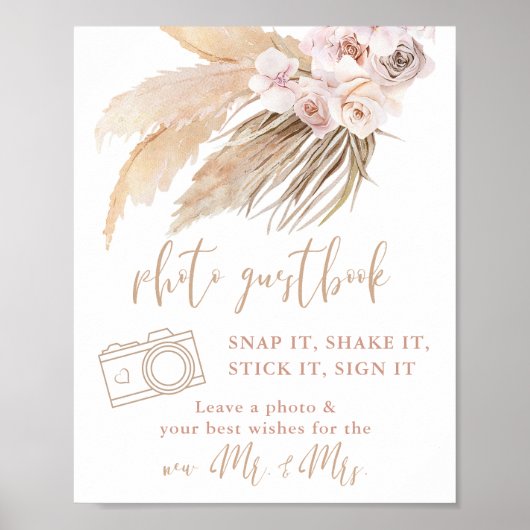 Foto Gästebuch schnappen, Schild Pampas Gras Schil (Vorne)