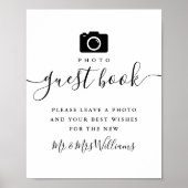 Foto Gästebuch Schwarzweiß-Schriftzeichen (Vorne)