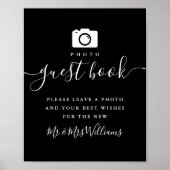 Foto Gästebuch Schwarzweiß-Schriftzeichen (Vorne)