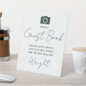 Foto Gästebuch Skript Emerald Green Wedding Sockelschild (In SItu)