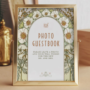 Foto Gästebuch Vintage Jugendstil-Signatur von Muc