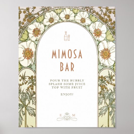 Foto Gästebuch Vintage Jugendstil-Signatur von Muc (Vorne)